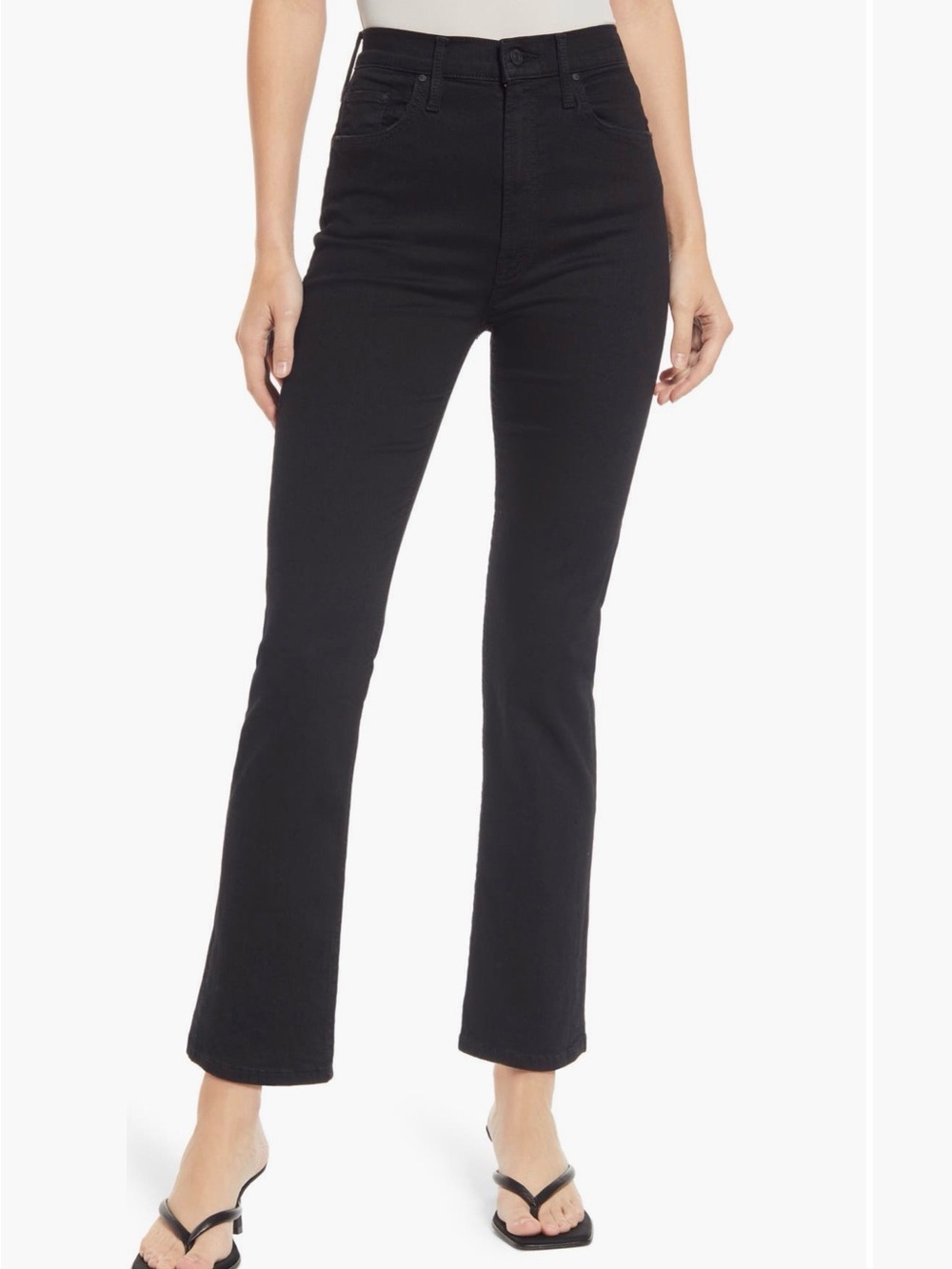 MOTHER Black High-Rise Rider ankle Jeans
